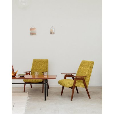 Grand fauteuil jaune Jakob N°438 - Bon état DEBONGOUT