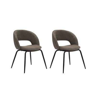Lot de 2 chaises tissu texturé, DOMI BOBOCHIC