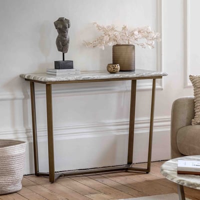 Luxor Faux Marble Console Table ÉDITÉ