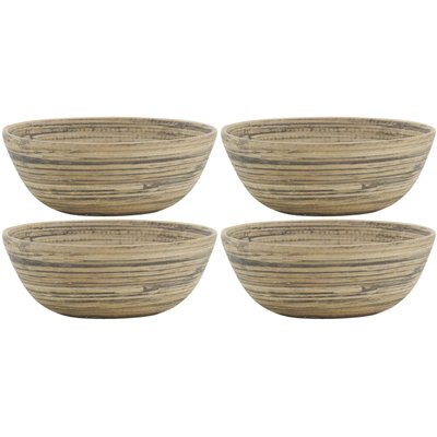 Corbeille ronde en bambou naturel et noir Lot de 4 AUBRY GASPARD