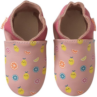 Chaussons bébé cuir souple Ninon les citrons TICHOUPS