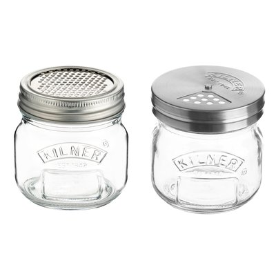 Set of 2 Shaker & Fine Grater Storage Jars KILNER