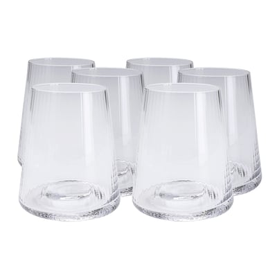 Lot de 6 verres à eau, RIFFLE KARE DESIGN
