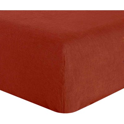 Drap housse lin lavé bonnet 40 cm uni, Signature BATON ROUGE