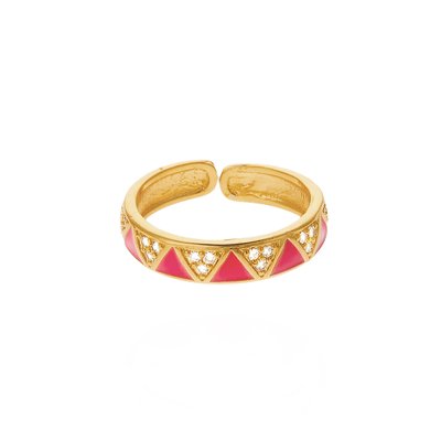 Bague ajustable avec émail coloré et strass YOLANDA HIPANEMA