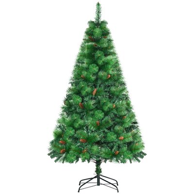 Sapin de Noël artificiel avec pommes de pin - hauteur 180 cm vert HOMCOM