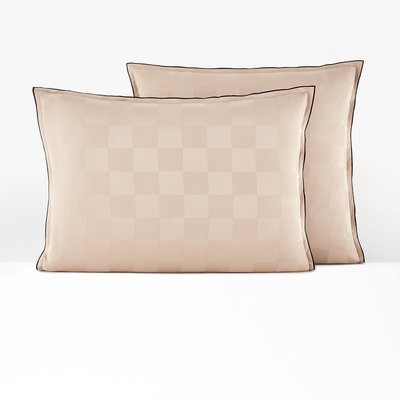 Taie d'oreiller satin de coton lavé, Victor damier LA REDOUTE INTERIEURS