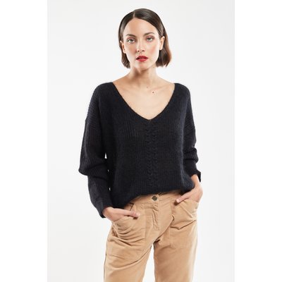 Pull maille torsadée en mohair et soie ARMOR-LUX