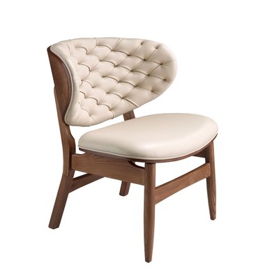 Fauteuil en similicuir et noyer ANGEL CERDA