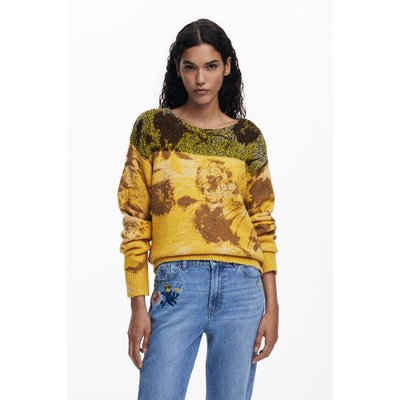 Pull jacquard à fleurs DESIGUAL