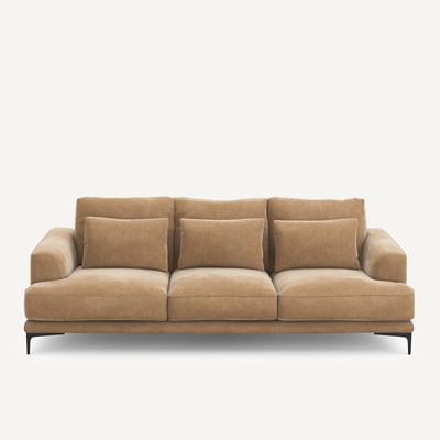 Canapé 4 places velours stonewashed, Marsile AM.PM