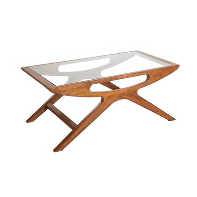 Table basse en bois de manguier et verre  ALINA MADE IN MEUBLES 