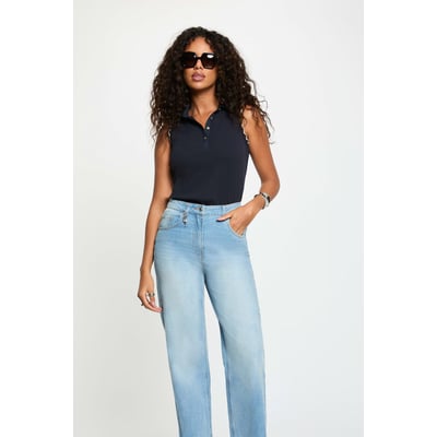 Top sans manches col revers MORGAN