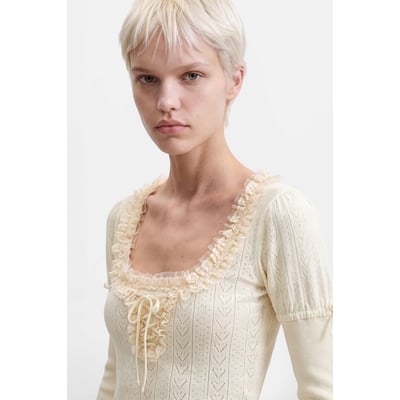pull côtelé en maille fine DESIGUAL