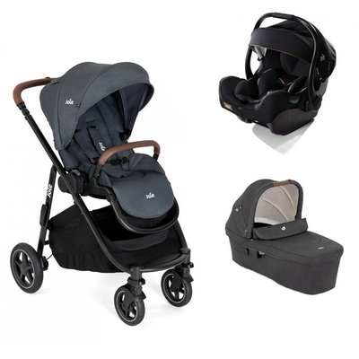 Poussette trio Versatrax Moonlight + siège auto i-Jemini Eclipse + nacelle Ramble XL Shale JOIE