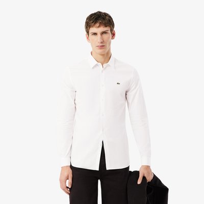 Chemise slim fit popeline de coton stretch LACOSTE