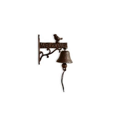Cloche Oiseau Fonte Marron 15.5x7.5x16.5cm DECORATION D’AUTREFOIS
