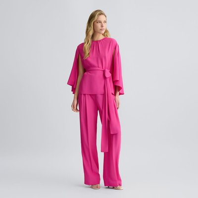 Pantalon à taille haute fuchsia LIU JO