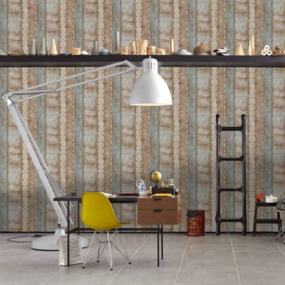 Papier peint imprimé tôle avec rivets HOME MAISON