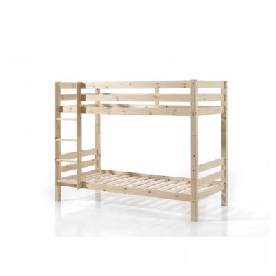 Lit superposé + tiroir de rangement bois naturel VIPACK