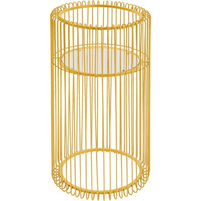Table d'appoint ronde en verre et acier, WIRE KARE DESIGN