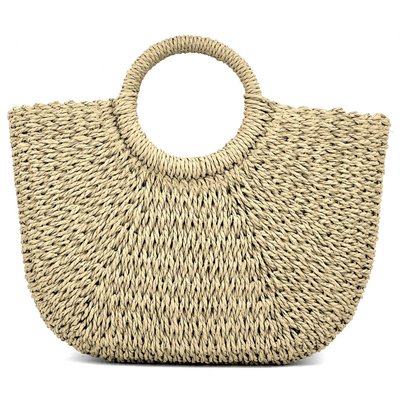 Sac à main cabas en paille tressé anses courtes LES SACS DE K'RLOT