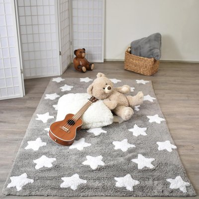 Tapis enfant fait à la main en coton BIO ETOILE UN AMOUR DE TAPIS