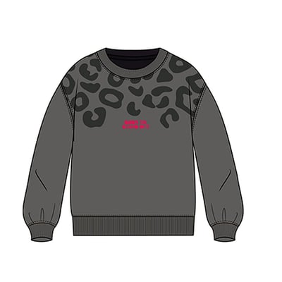 Sweat-shirt en molleton fille imprimé léopard BOBOLI