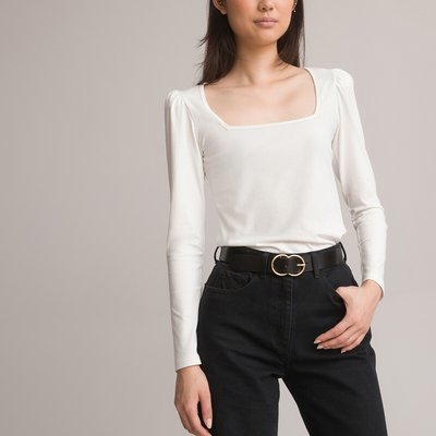 T-shirt col carré, manches longues LA REDOUTE COLLECTIONS