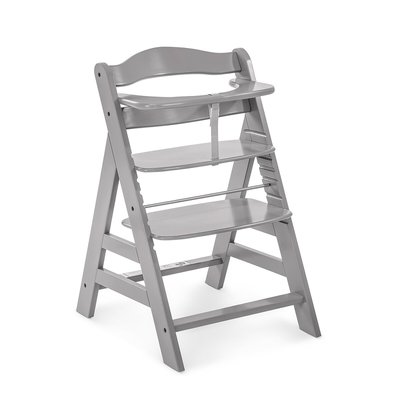 Alpha + Wooden Highchair - Grey HAUCK
