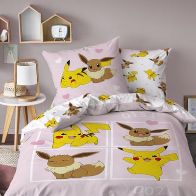 Parure de lit imprimée 100% coton, EVOLI POKEMON