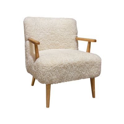 Fauteuil en tissu et structure en bois, ELIOT NOW'S HOME