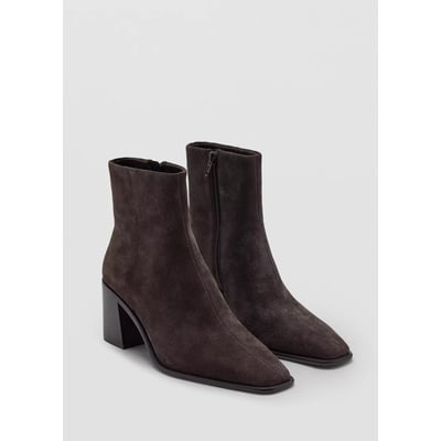 Bottines cuir talon bloc MANGO