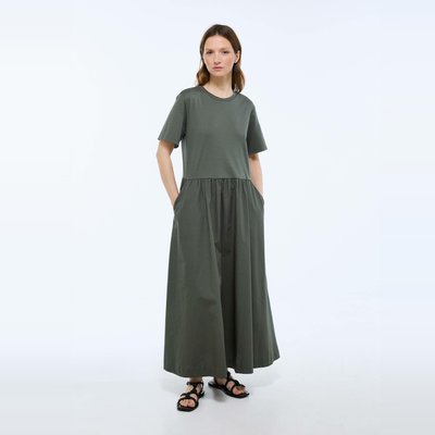 Robe longue bi-matière unie MONOPRIX