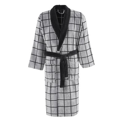 Peignoir col châle velours CHECK SENSEI MAISON