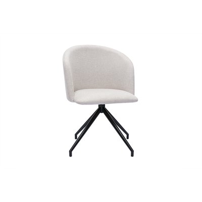 Chaise design pivotante 360° en tissu effet velours texturé terre brulée et métal noir VANITY MILIBOO