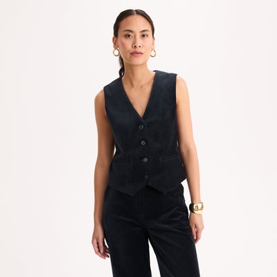 Veste sans manches en velours lisse ANNE WEYBURN