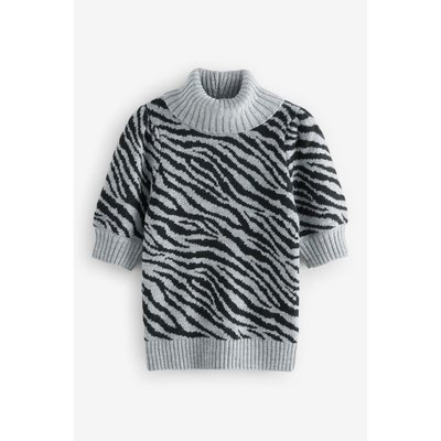 Pull en maille zébré à manches courtes NEXT
