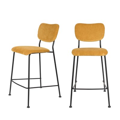 Lot de 2 tabourets de bar en velours côtelé 65cm- BENSON ZUIVER