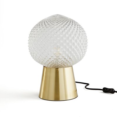 Lampe à poser en verre ciselé et laiton vieilli CAMILLE OMERIN X LA REDOUTE INTERIEURS