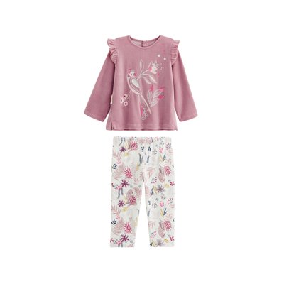 Pyjama bébé 2 pièces en velours rose Louisa PETIT BEGUIN