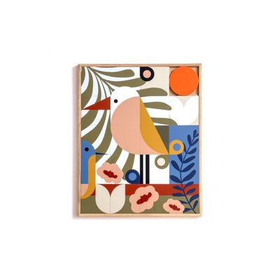 Tableau en bois taquin faune et flore 63 x 78 - BLOUMA TAQUIN