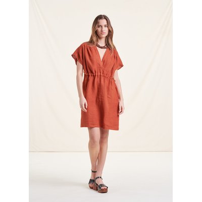 Robe lin marron La Redoute