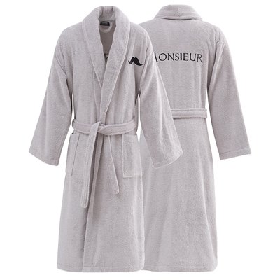 Peignoir brodé col châle 420 g/m² MONSIEUR SENSEI MAISON