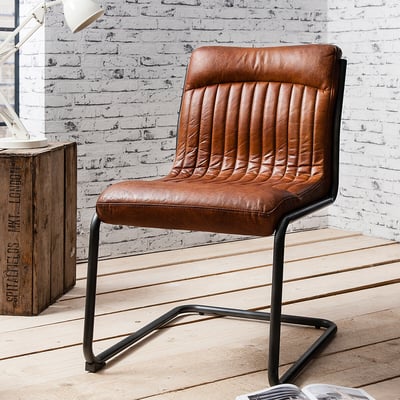 Carrie Antique Quilted Leather Dining Chair ÉDITÉ