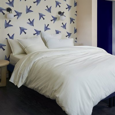 Housse de couette en satin de coton lavé bleu, PALERME OLIVIER DESFORGES