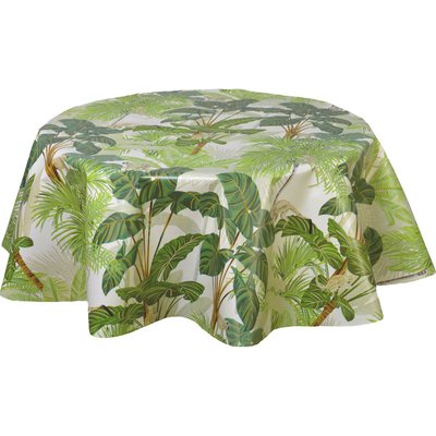 Nappe en toile cirée ronde motif tropical MONKEY TOILINUX