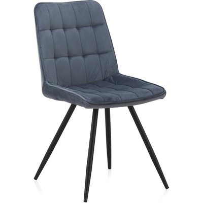 x2 Chaises velours  confort design pieds métal RECOLLECTION