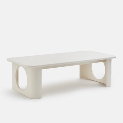 Table basse avec pieds sculptés, longueur 130 cm, MORTI LA REDOUTE INTERIEURS