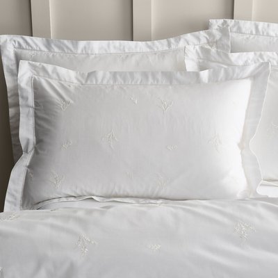Lottie Floral Embroidery Cotton Oxford Pillowcase BIANCA FINE LINENS